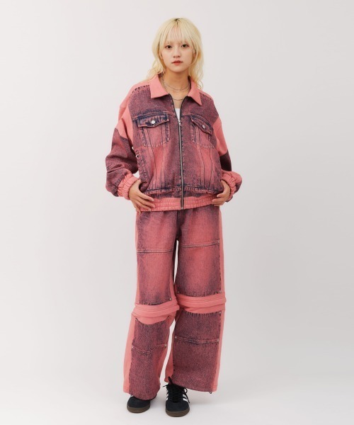 atmos girls コート アウター atmos pink Denim Docking Jacket