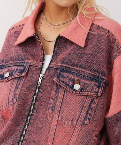 atmos girls コート アウター atmos pink Denim Docking Jacket 