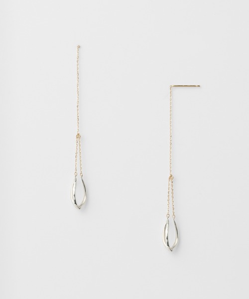 agete silver × K10 ピアス ageteアガットk10、silverアメリカンフープピアス