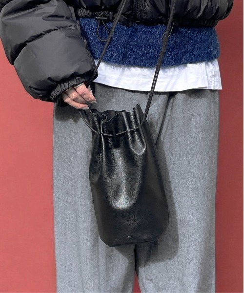 ビルディングブロック タッセル 巾着 レザー ショルダー バッグ