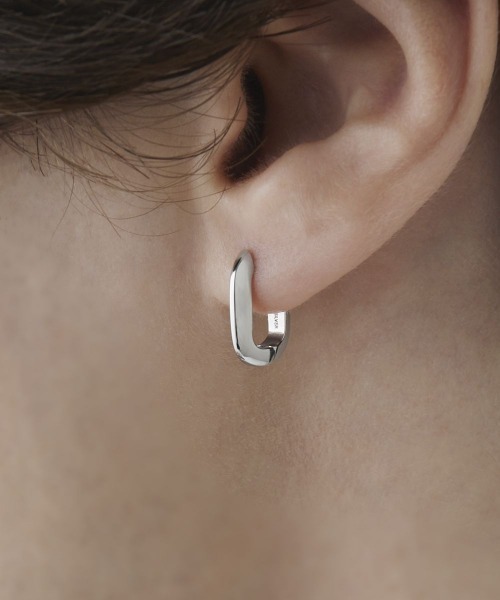 4℃ HOMME+ シルバー ピアス メンズ レディース 片耳用 4℃ HOMME+（ヨンドシーオムプラス） ピアス シルバー フープ ピアス