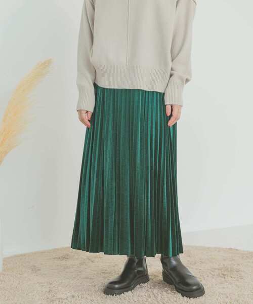 「ITEMS URBANRESEARCH」 プリーツスカート FREE ライトベージュ レディース_画像2