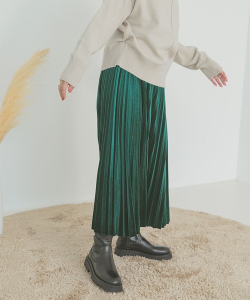 「ITEMS URBANRESEARCH」 プリーツスカート FREE ライトベージュ レディース_画像5