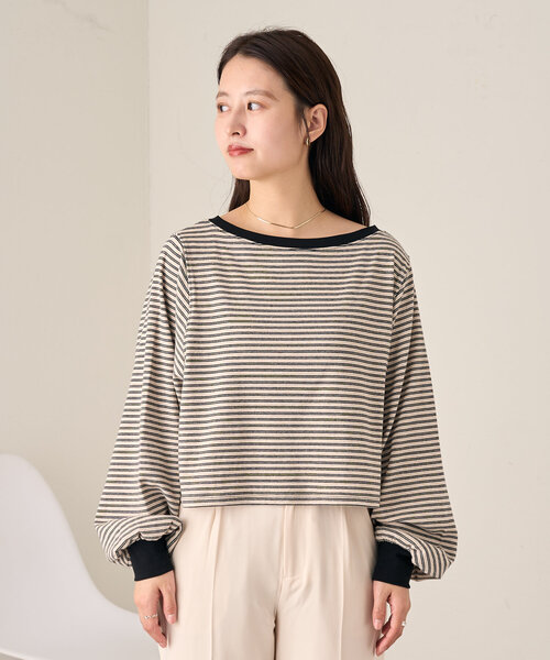 Kastane（カスタネ） tシャツ B ルーズボーダーロンTee レディース