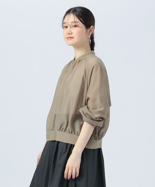 BEAMS HEART ベージュ バルーンスリーブ ジャケット BEAMS HEART（ビームス ハート）ボイル バルーンスリーブ