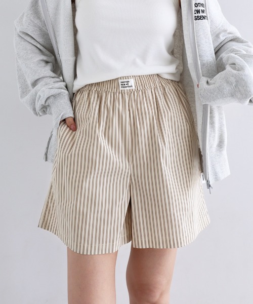 ANME ワイドパンツ パンツ 「新色追加」ストライプイージーショート