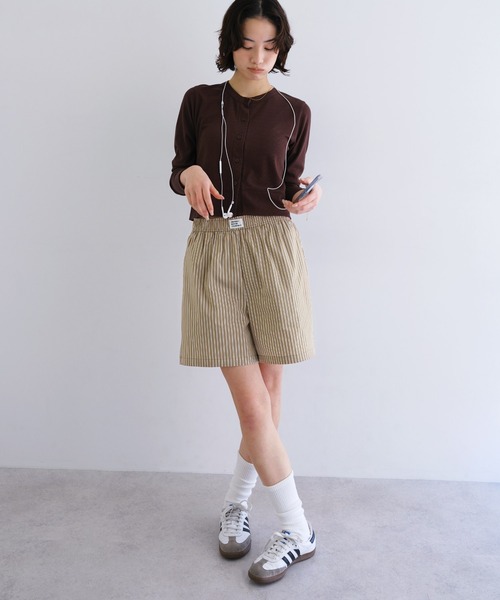 ANME ワイドパンツ パンツ 「新色追加」ストライプイージーショート