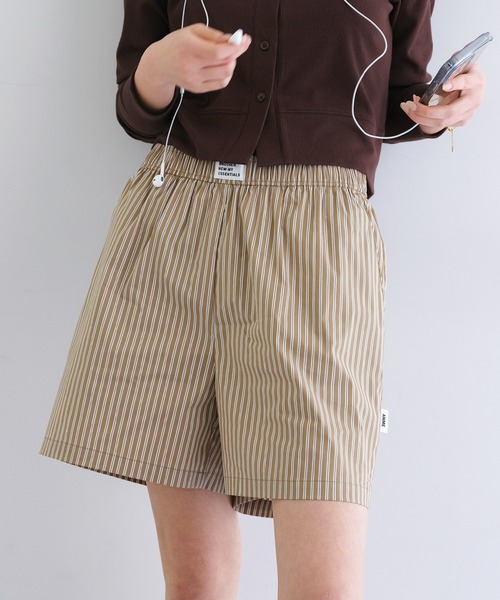 ANME ワイドパンツ パンツ 「新色追加」ストライプイージーショート
