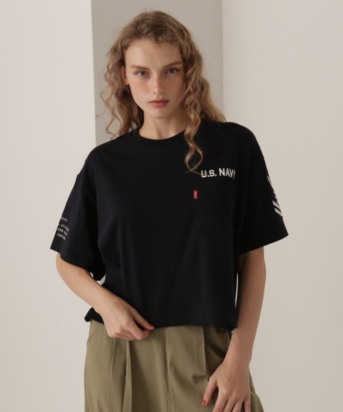 tシャツ NAVAL POCKET SHORT T-SHIRT/ネイバルポケット ショートティーシャツ レディース NAVAL POCKET SHORT T-SHIRT/ネイバルポケット ショートティー