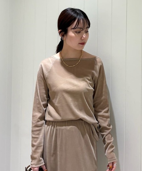 Mila Owen tシャツ 「セットアップ対応」フロッキーベロアボート