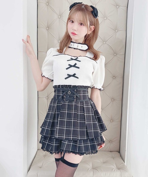MA*RS（マーズ） tシャツ 半袖 ハートベルト付きテレコトップス