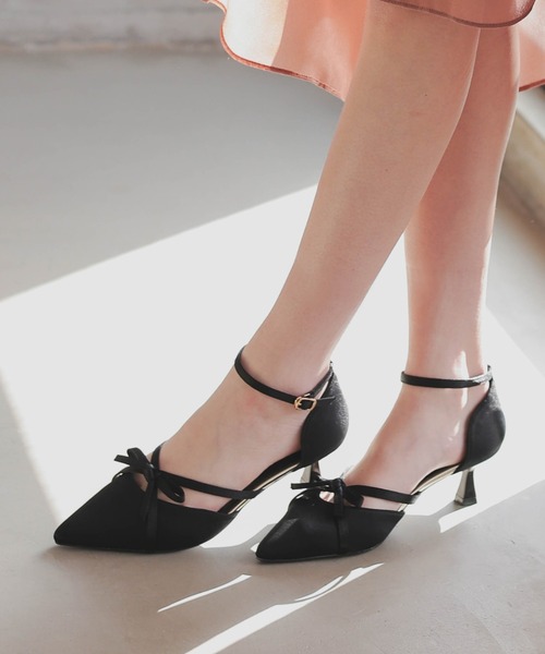 りの✧新品✧ ルタロン 5cm ポインテッドクロスリボンパンプス ✧新品✧ ルタロン 5cm ポインテッドクロスリボンパンプス 23.0cm