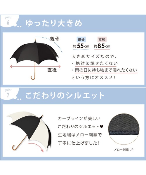 Cepica（セピカ） 完全遮光 日傘 傘 完全遮光 BIG CHIC 長傘 (晴雨兼用