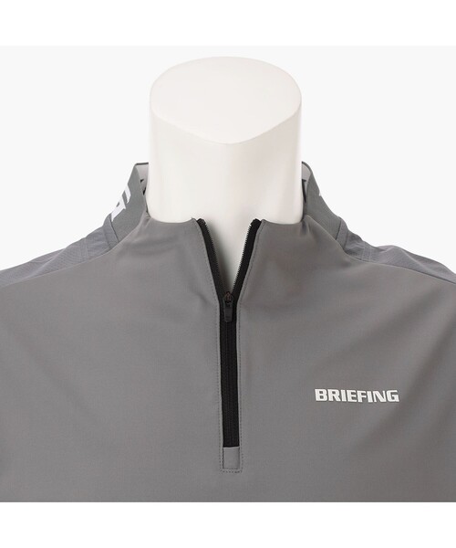 BRIEFING ブラック Mサイズ シャツ BRIEFING tシャツ MEN'S NECK LOGO HALFZIP SHIRT メンズ