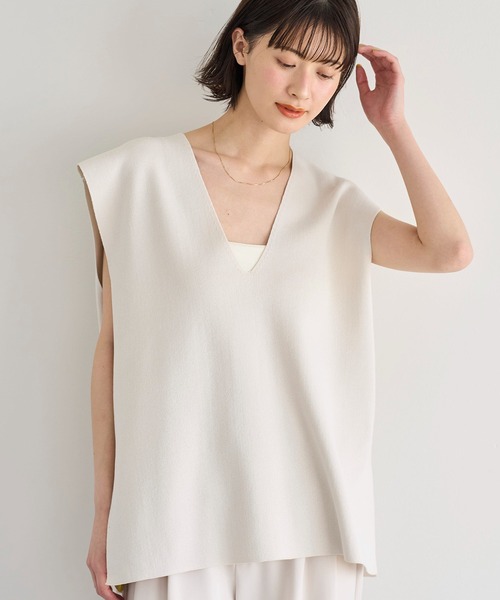 meilmada ベスト ジレ 深Vネックニットベスト レディース : ZOZOTOWN