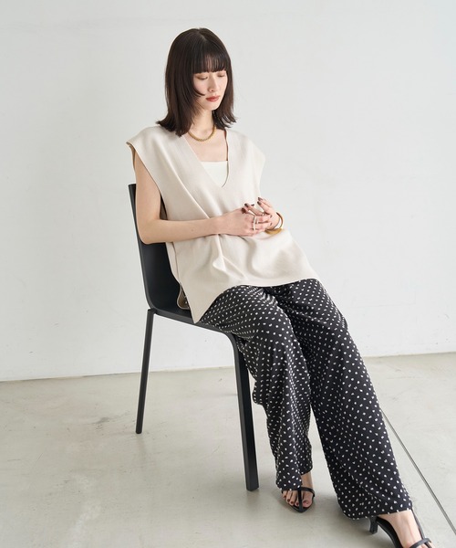 meilmada ベスト ジレ 深Vネックニットベスト レディース : ZOZOTOWN