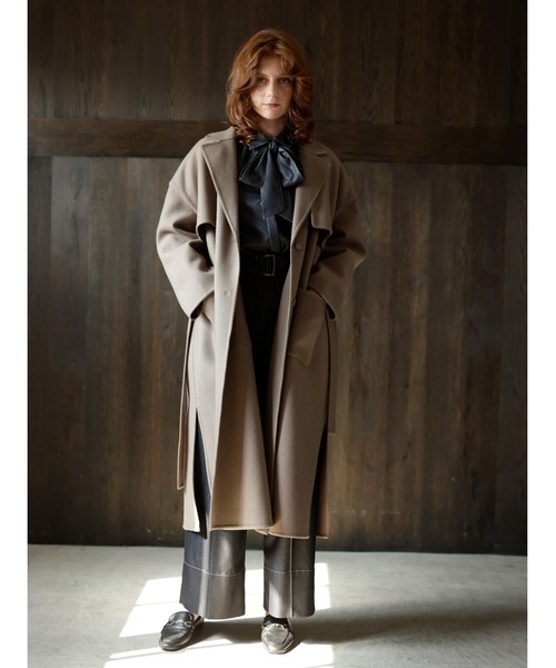 [TONAL] пальто с отложным воротником 38 мокка женский 