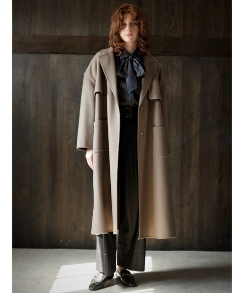 [TONAL] пальто с отложным воротником 38 мокка женский 