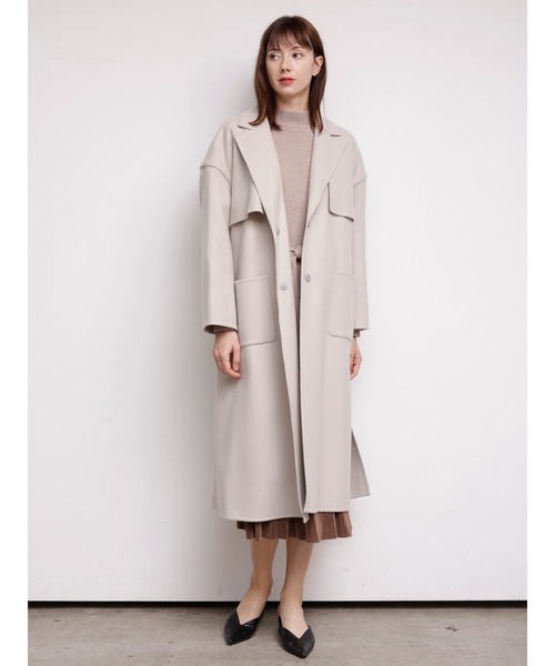 [TONAL] пальто с отложным воротником 38 мокка женский 