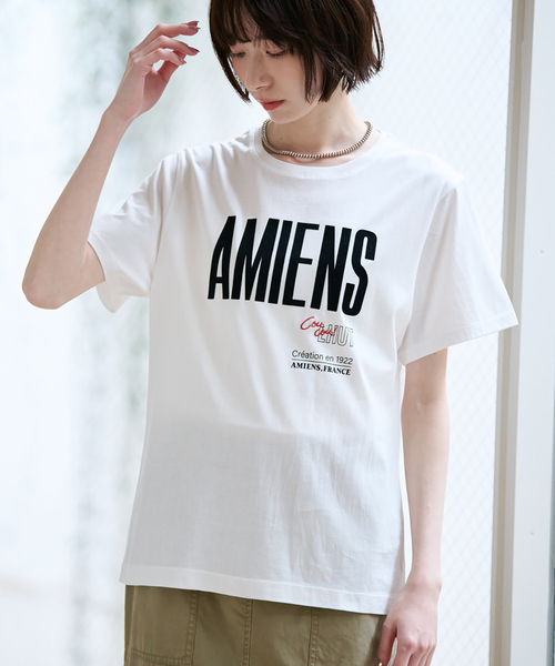 tシャツ 別注「La Hutte / ラ ユット」フロッキー × 刺繍 ロゴTシャツ / プリントTシャツ / 半袖 / ロゴ プリント TEE レデ