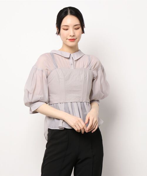 「SNIDEL」 半袖ブラウス ONE SIZE グレー レディース