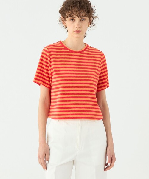 TOMORROWLAND collection tシャツ 半袖 パイルボーダー ハーフスリーブ