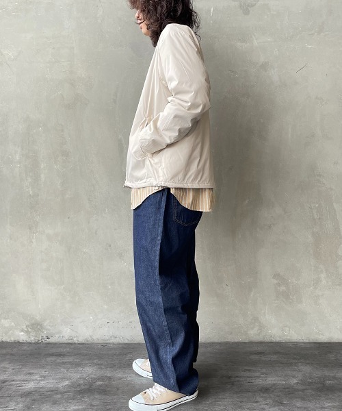 Danton 「DANTON」 ノーカラージャケット M ベージュ レディース
