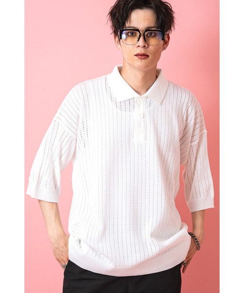 「ankoROCK」 「GLEE」半袖ニット ONE SIZE ブラック メンズ_画像5