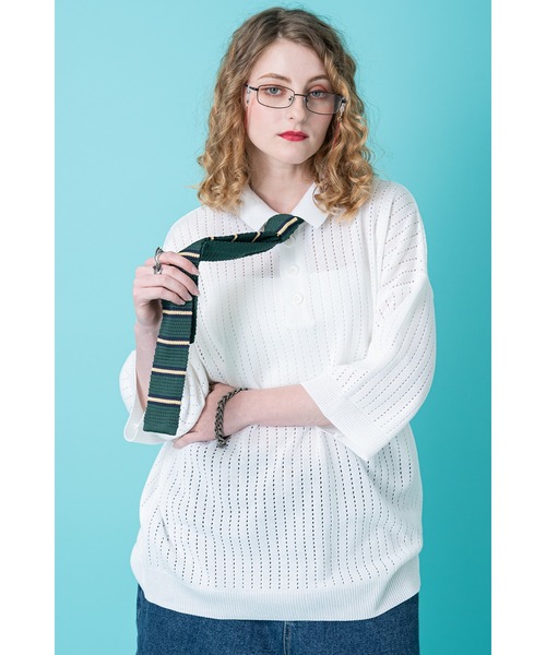 「ankoROCK」 「GLEE」半袖ニット ONE SIZE ブラック メンズ_画像7