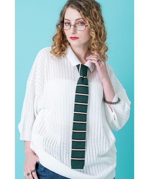 「ankoROCK」 「GLEE」半袖ニット ONE SIZE ブラック メンズ_画像8