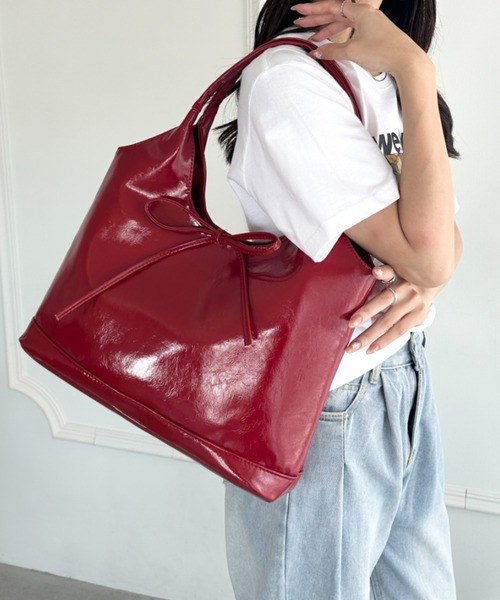 トートバッグ 「A4収納可能」リボンデザイントートバッグ レディース