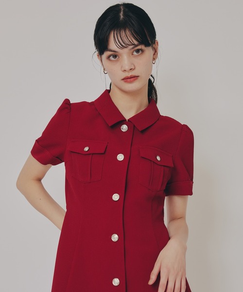 REDYAZEL（レディアゼル） ワンピース エンブレムボタンワッフルシャツ