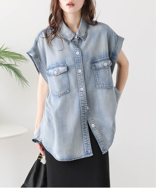 ブラウス シャツ ソフトデニムフレンチシャツ レディース DOUX ARCHIVES ブラウス シャツ ソフトデニムフレンチシャツ