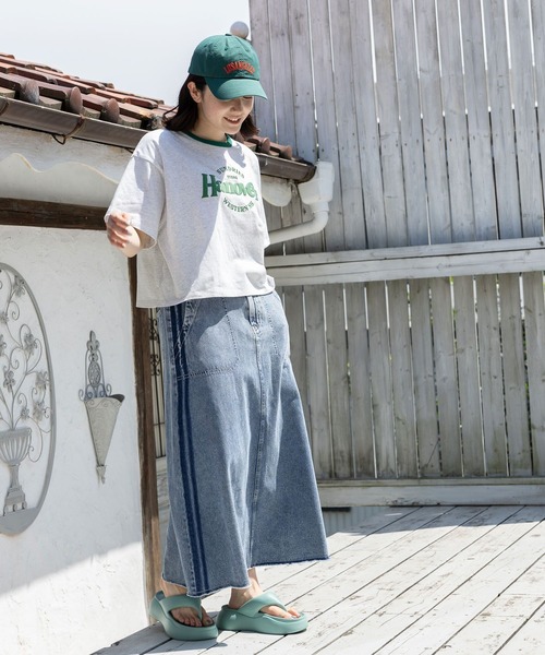 niko and… 「niko and」 ロングスカート LARGE ライトグレー