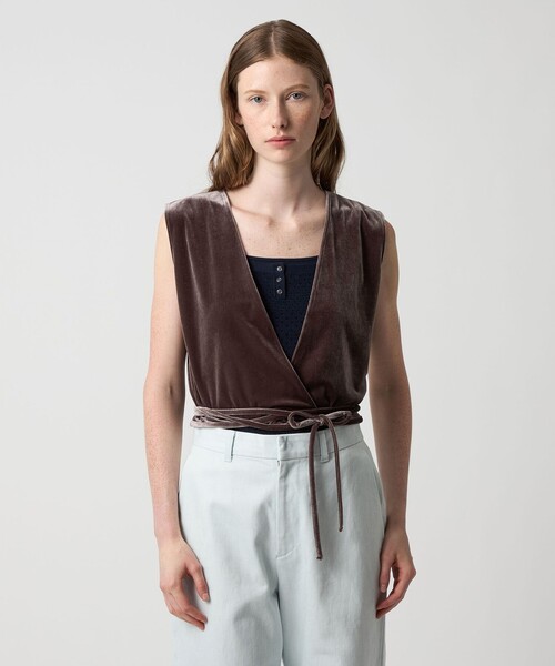 ◎Steven Alan 新品ベルベット カシュクールベスト Steven Alan＞ベロア カシュクール ベスト（ベスト）｜Steven
