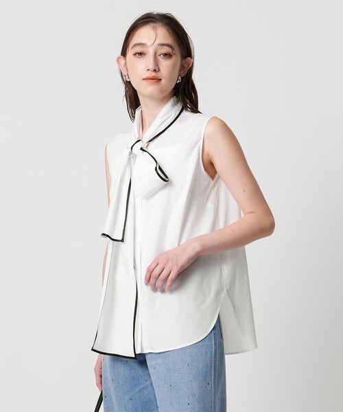 UNITED ARROWS ブラウス シャツ パイピング リボン レディース