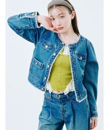 LILY BROWN（リリーブラウン） デニムジャケット gジャン ノーカラー