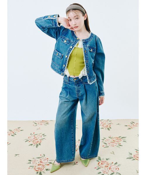 LILY BROWN⭐︎新品！半額以下！デニムジャケット、スカート　セットアップ！ ショートデニムジャケット&スカートSET | レディース