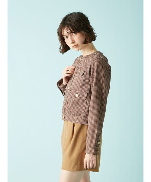 LILY BROWN デニムジャケット gジャン ノーカラークラシカル