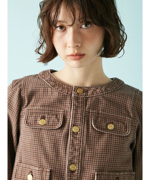 LILY BROWN デニムジャケット gジャン ノーカラークラシカル