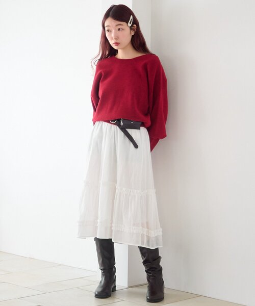 Kastane（カスタネ） スカート 「新色追加/チェック＆無地」フリル