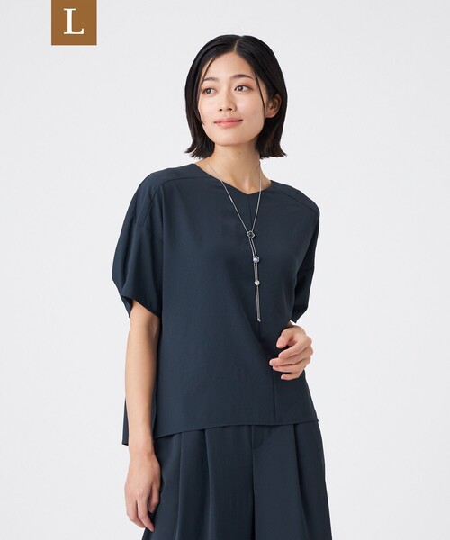 ブラウス シャツ 「L」「吸水速乾・接触冷感・UV・ウォッシャブル」ファンクションデシン レディース