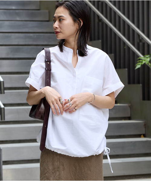 JOURNAL STANDARD リネンコットン　スキッパーシャツ　白　新品 セール】《追加》ハードマンズリネンコットンスキッパーシャツ