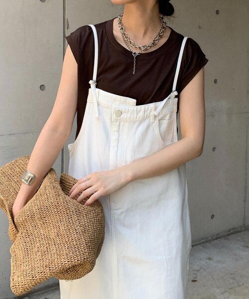 「DouDou」 キャミソールワンピース - グレー レディース_画像5