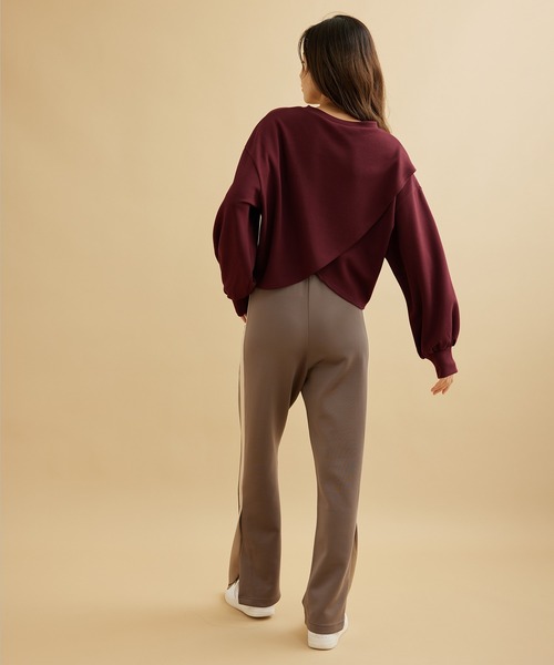 「NERGY」 スウェットカットソー FREE ボルドー レディース_画像2