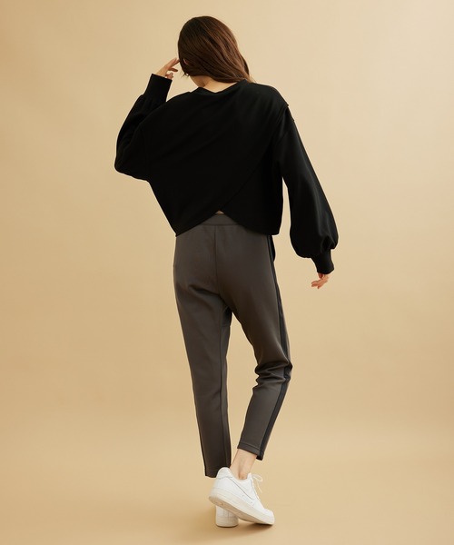 「NERGY」 スウェットカットソー FREE ボルドー レディース_画像4