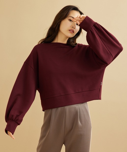 「NERGY」 スウェットカットソー FREE ボルドー レディース_画像5