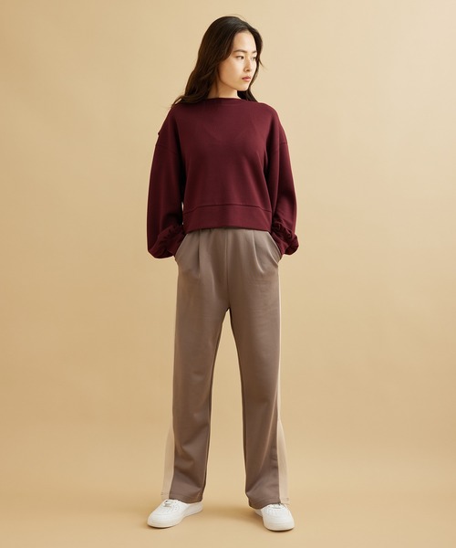 「NERGY」 スウェットカットソー FREE ボルドー レディース_画像6