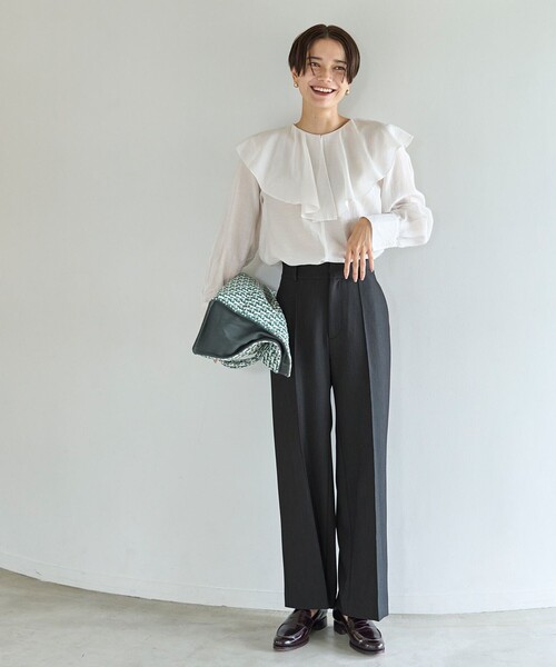 「UNFILO」 長袖ブラウス SMALL ベージュ レディース_画像3