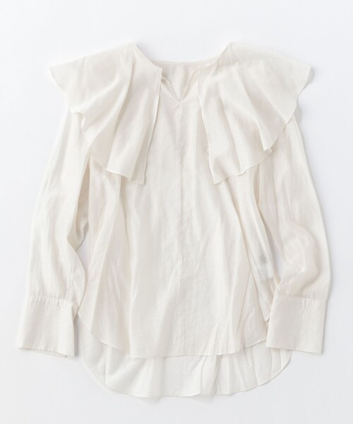 「UNFILO」 長袖ブラウス SMALL ベージュ レディース_画像9